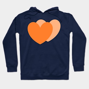 Peach / Orange Love Hearts Hoodie